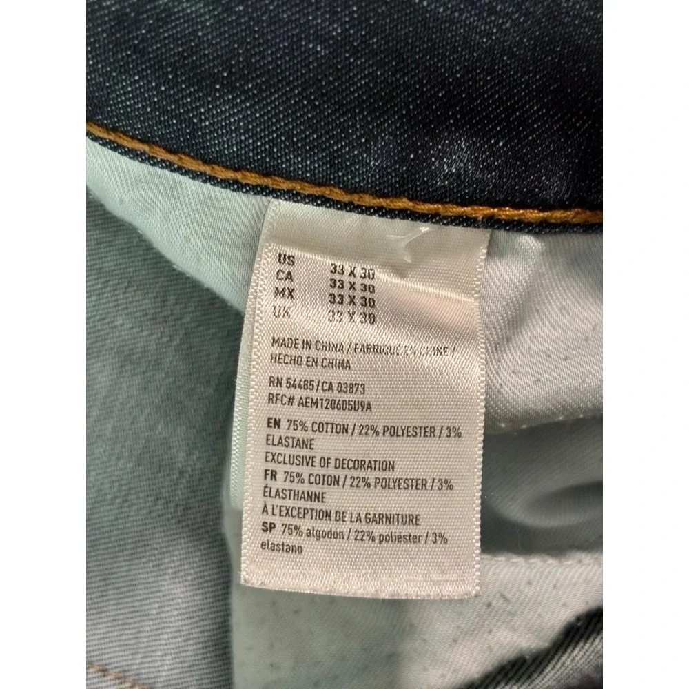 American Eagle Slim Taper Jeans Mens 33x30 Dark Wash 360 Extreme Flex Denim